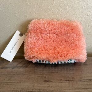 Anthropologie Jasper & Jeera Shag Coin Pouch Pinch Open Hinge Peach Pink Boho